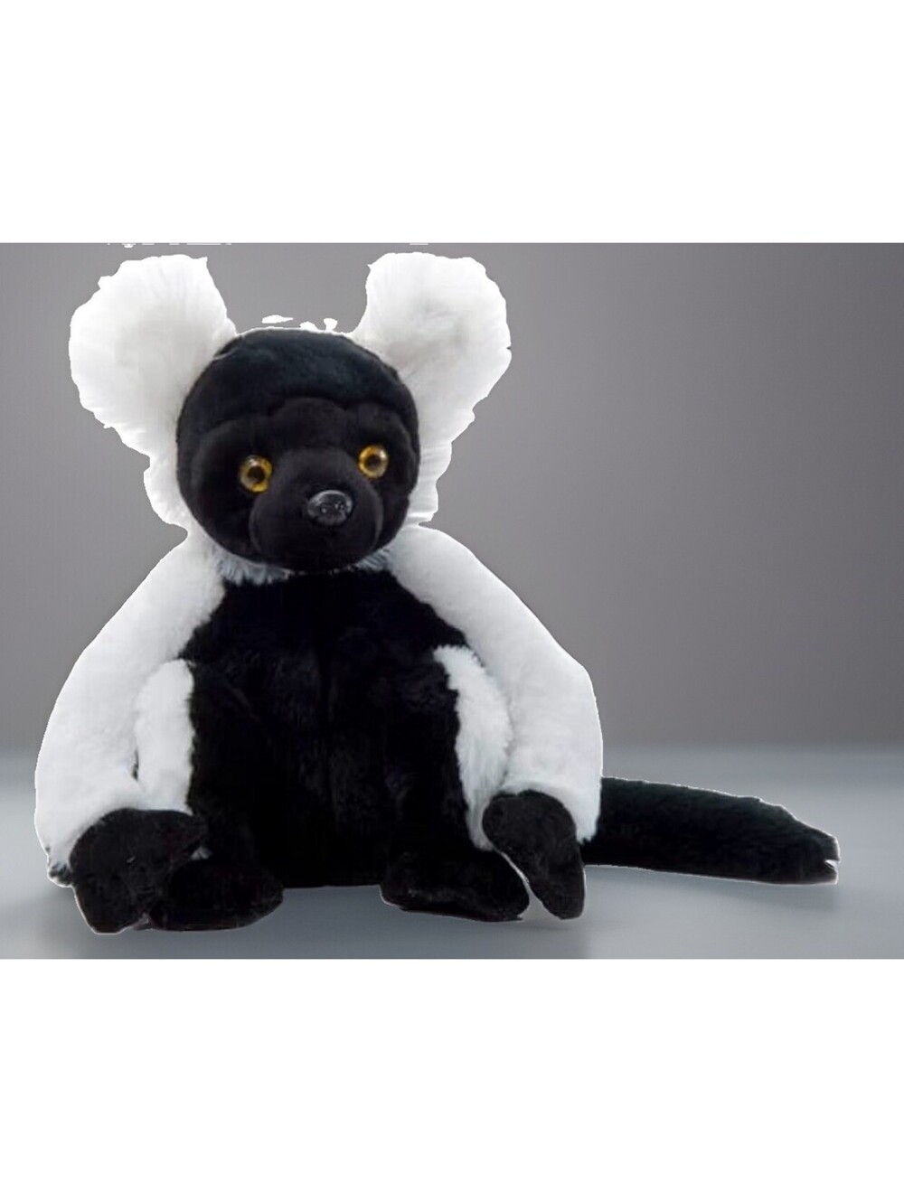 NEW The Petting Zoo Black White Ruffed Lemur Stuffed Animal NWT